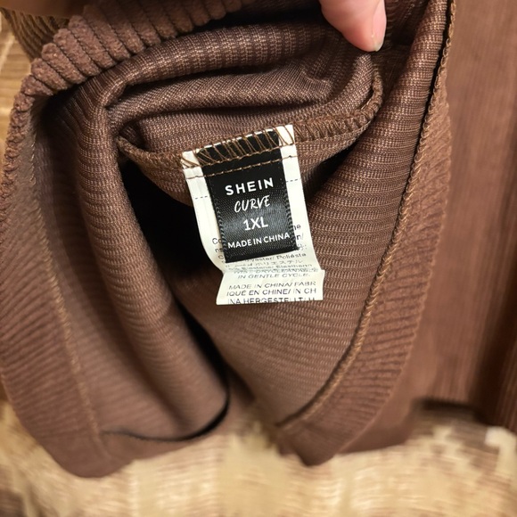 Women’s Brown Corduroy / Ribbed Vest, SHEIN Size 1XL - Picture 8 of 8